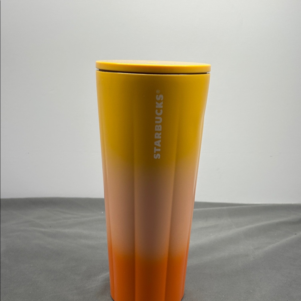 Starbucks Tumbler 24oz Ombre Yellow Peach Orange Reusable Coffee Cup Travel Mug